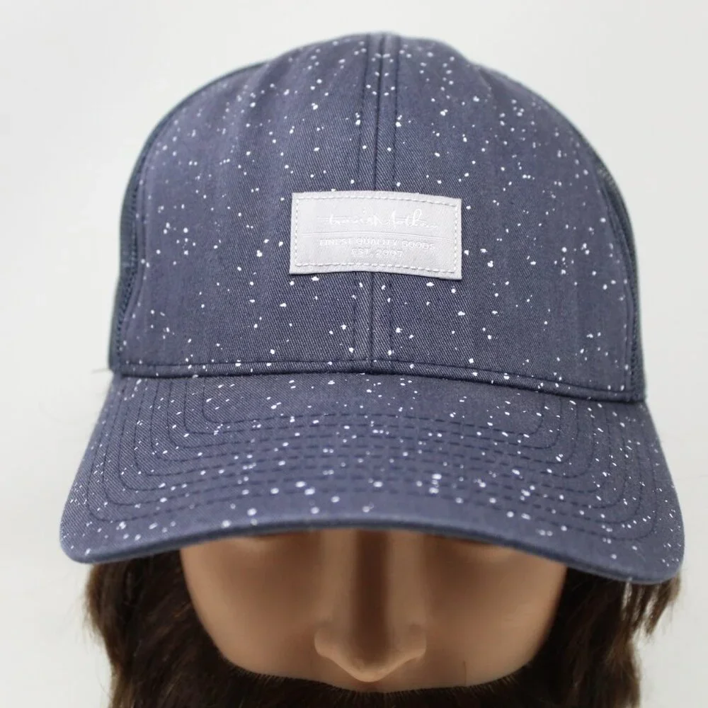Travis Mathew Trucker Hat Mens Snapback‎ Blue w/White Specks Mesh Back Golf Cap